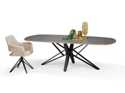 Katy armstoel - Stof Aurora Velours Liver-Mole UKFR, draaivoet