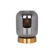 Artisan Crafted Luxury Glass Table Light in Gold and Smoke