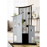 Metropolitan horizons black and gold metal sculpture