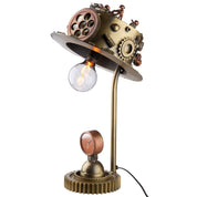 Steampunk hat silver metal table lamp