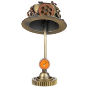 Steampunk hat silver metal table lamp