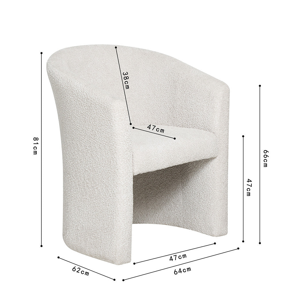 Fauteuil Charly bouclé zand