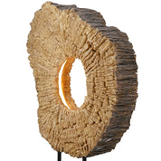 Wood art brown resin table lamp