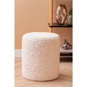 Tierno white fluffy pouf