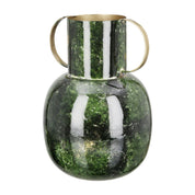 Emerald bloom green and gold metal vase