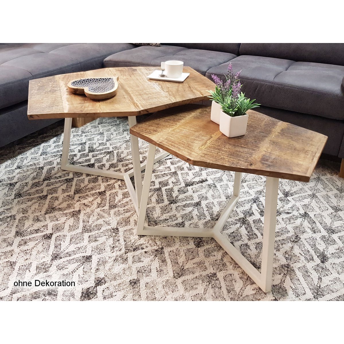 Tijdloze luxe handgemaakte salontafelset met ambachtelijk design