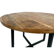 Handgemaakte luxe ronde salontafel met ambachtelijk metalen frame