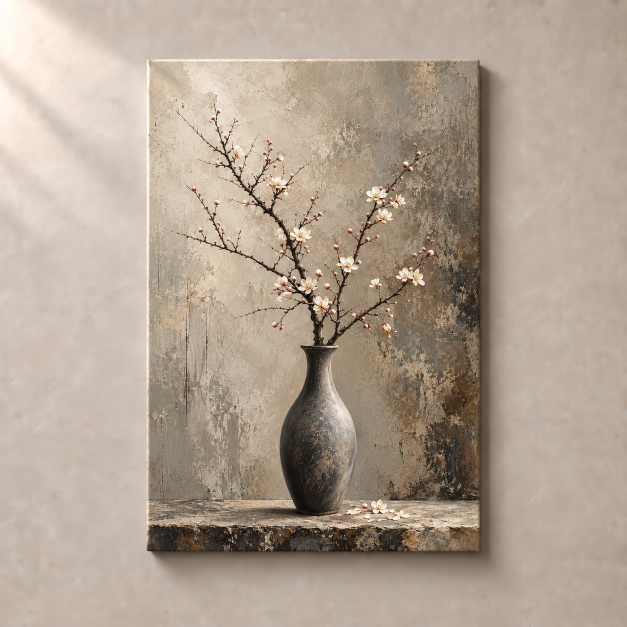 Plum Blossom on Stone