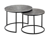 Calvera silver aluminium side table set