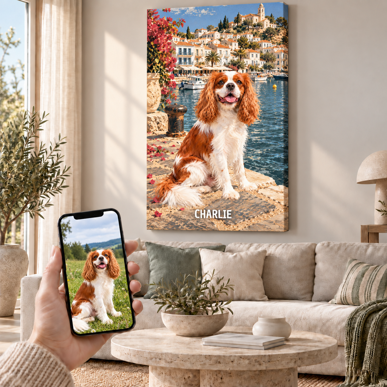 Pet Portrait on holiday - Personalised