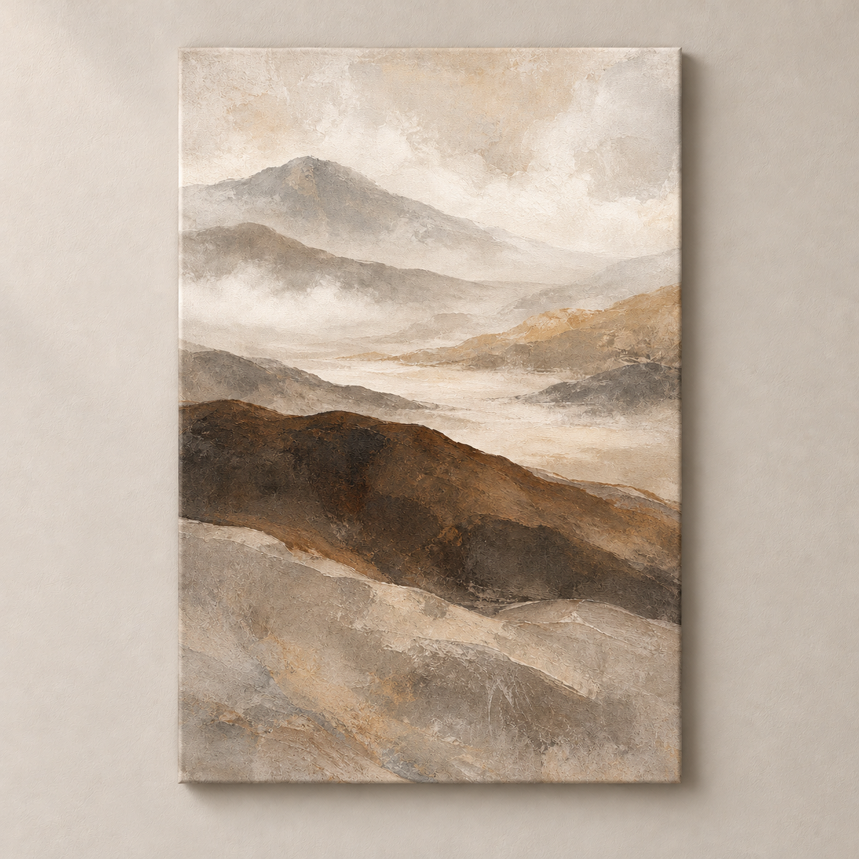 Stillness Beyond the Hills — frameless canvas front view