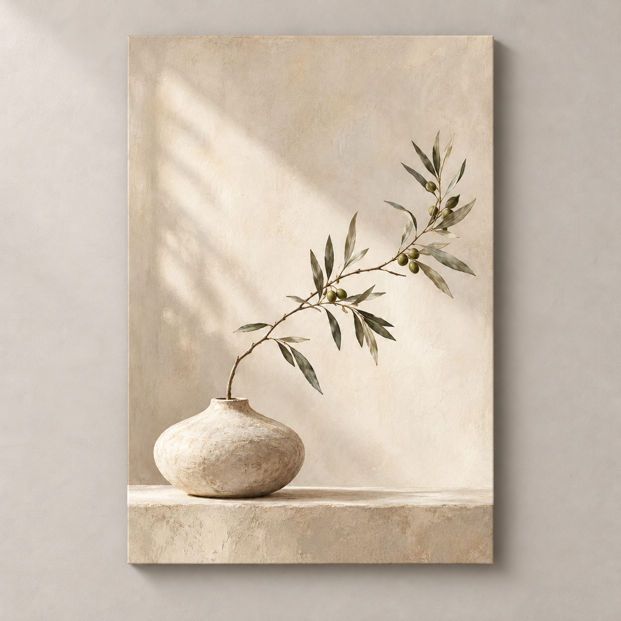Olive Light on Linen — canvas standalone mockup
