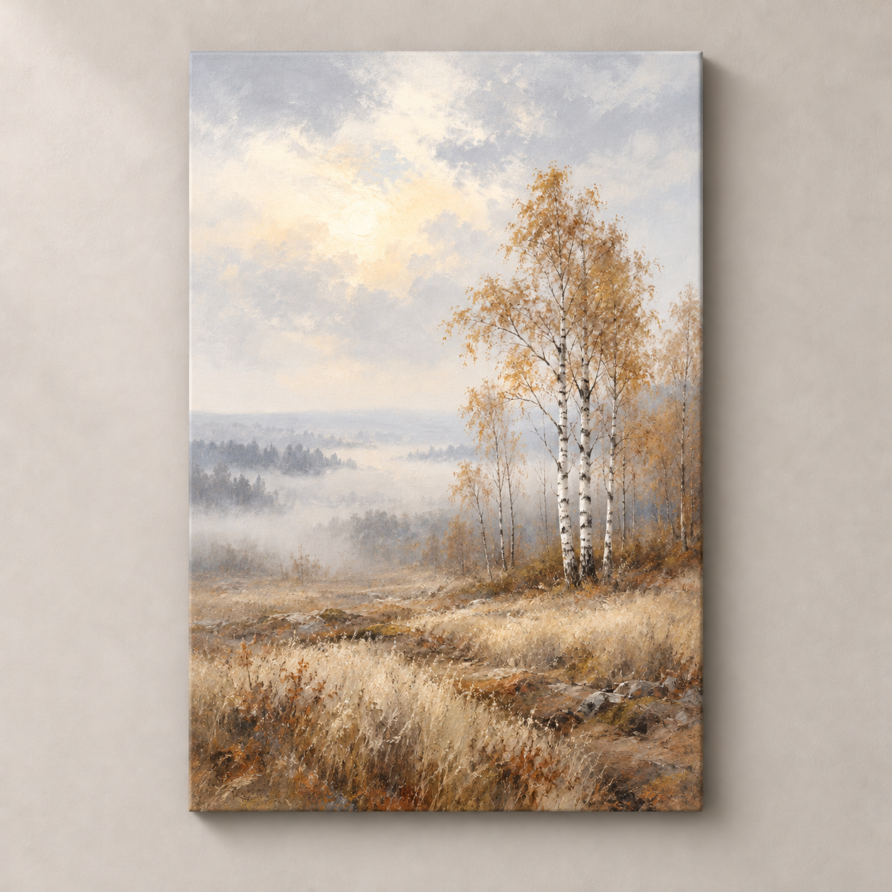 Birches After the Rain — canvas standalone mockup