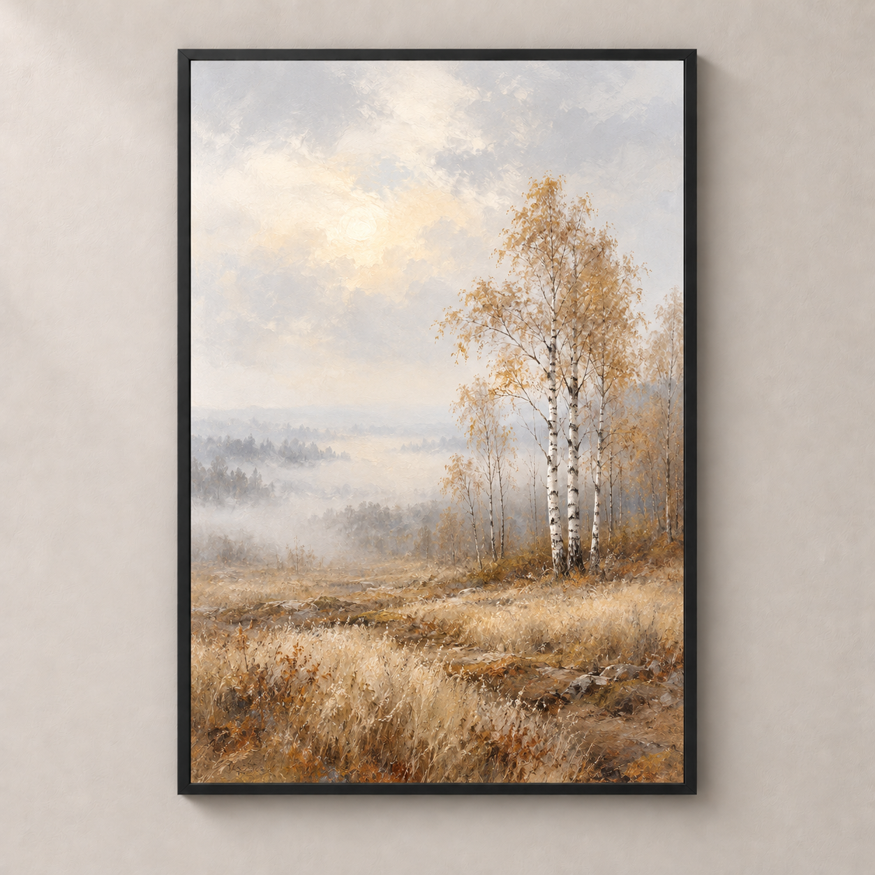 Birches After the Rain — poster standalone mockup