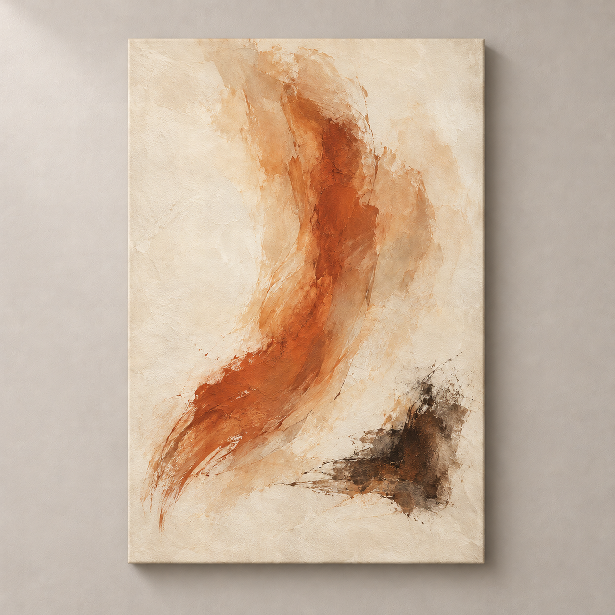 Ochre in Still Motion — frameless canvas front view