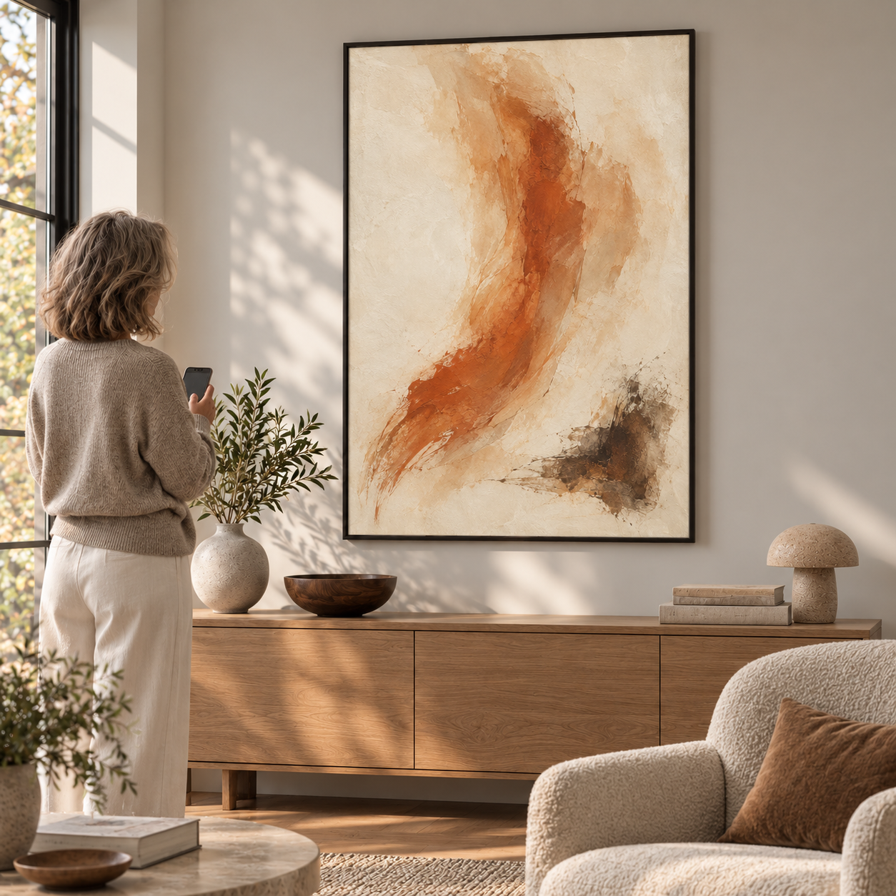 Ochre in Still Motion — poster UGC in a modern home