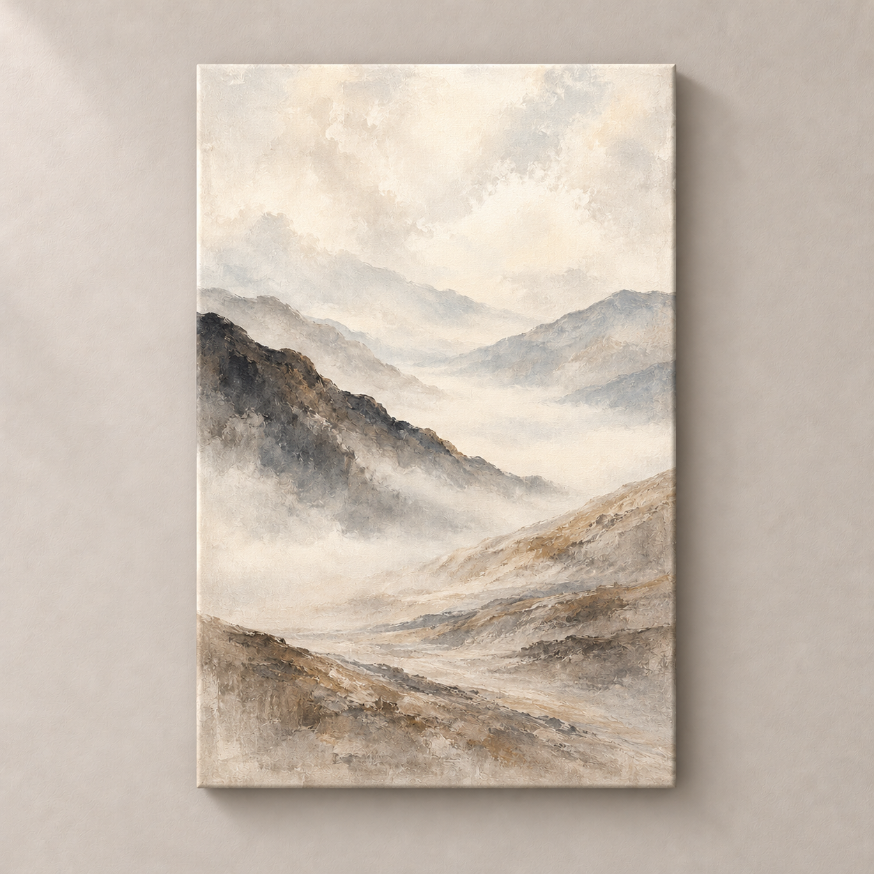 Mist Across the Valley — frameless canvas front view