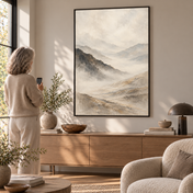Mist Across the Valley — thin framed poster UGC