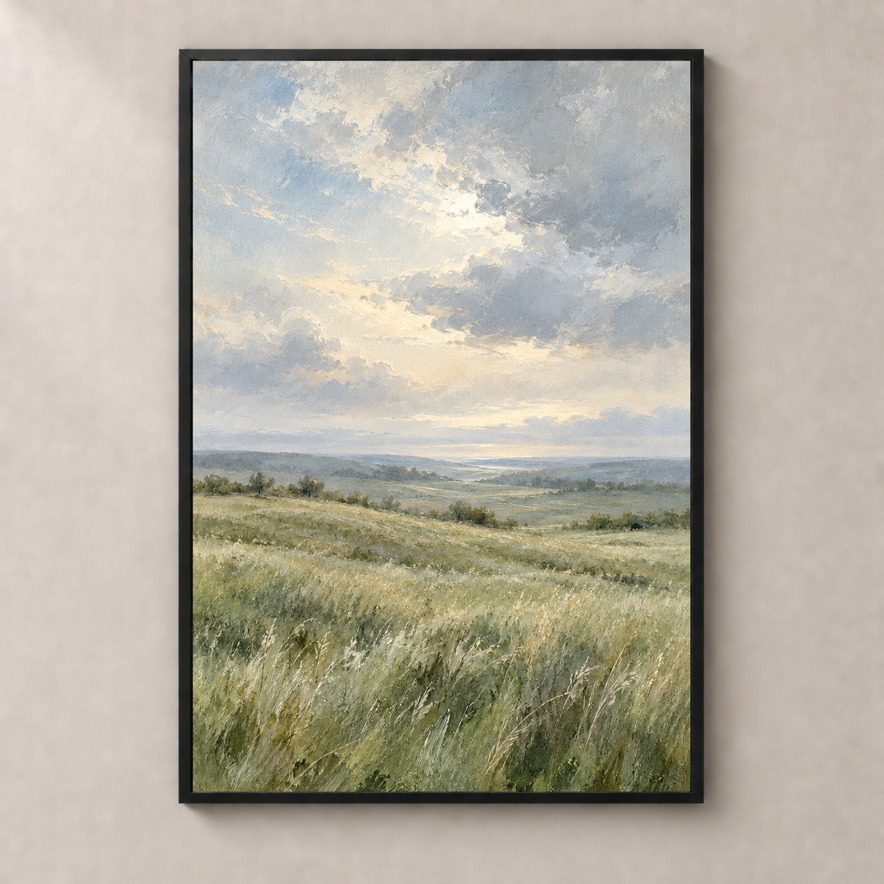 A Meadow in Silver Light — poster standalone mockup
