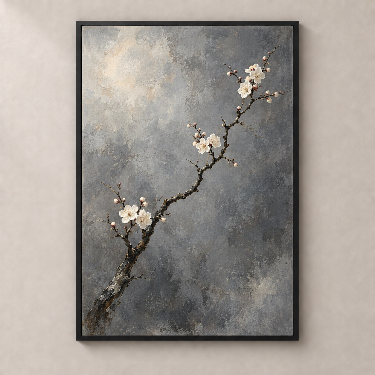 Plum Branch in Dusk — poster standalone mockup