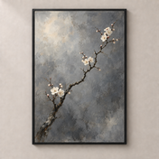 Plum Branch in Dusk — poster standalone mockup