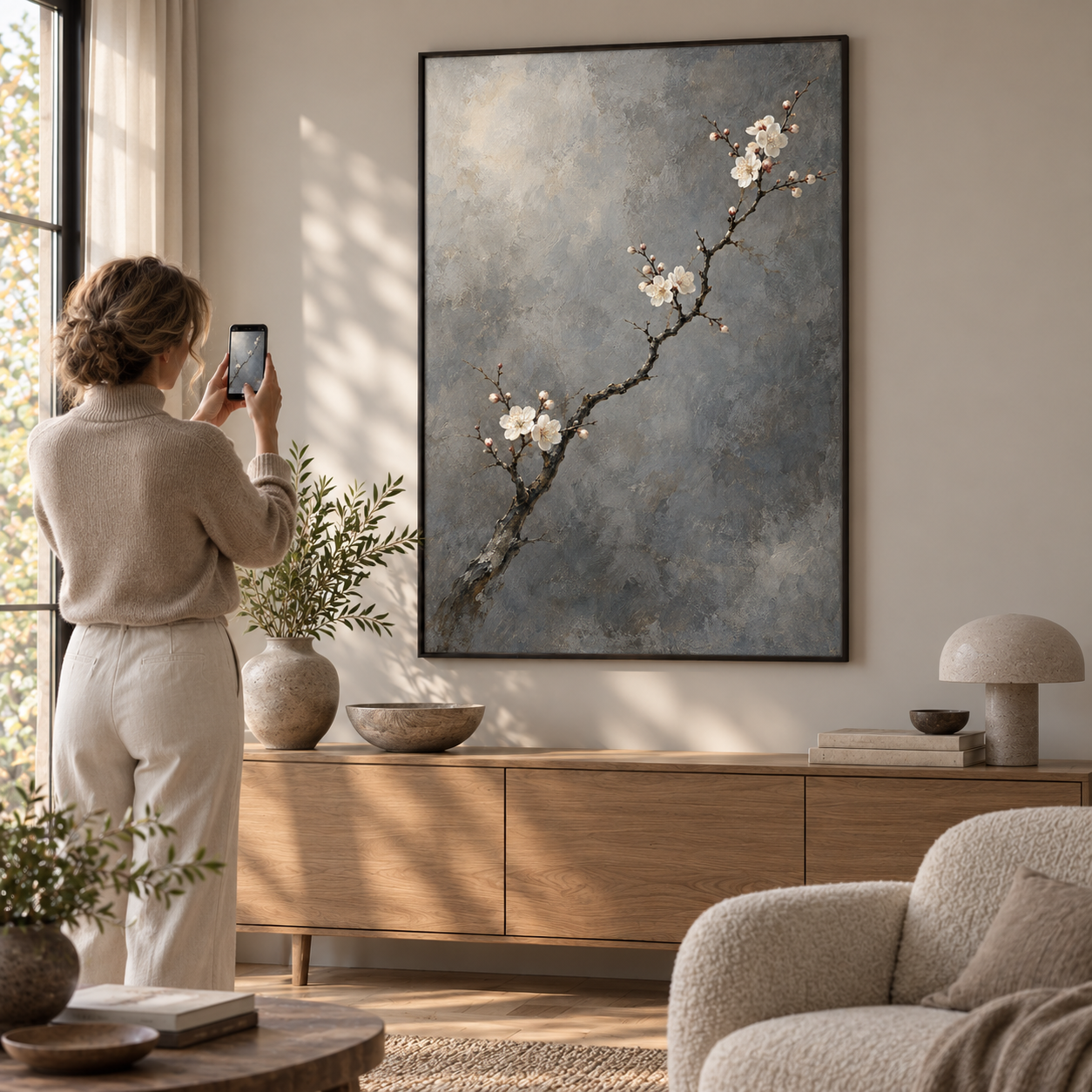 Plum Branch in Dusk — poster ugc mockup
