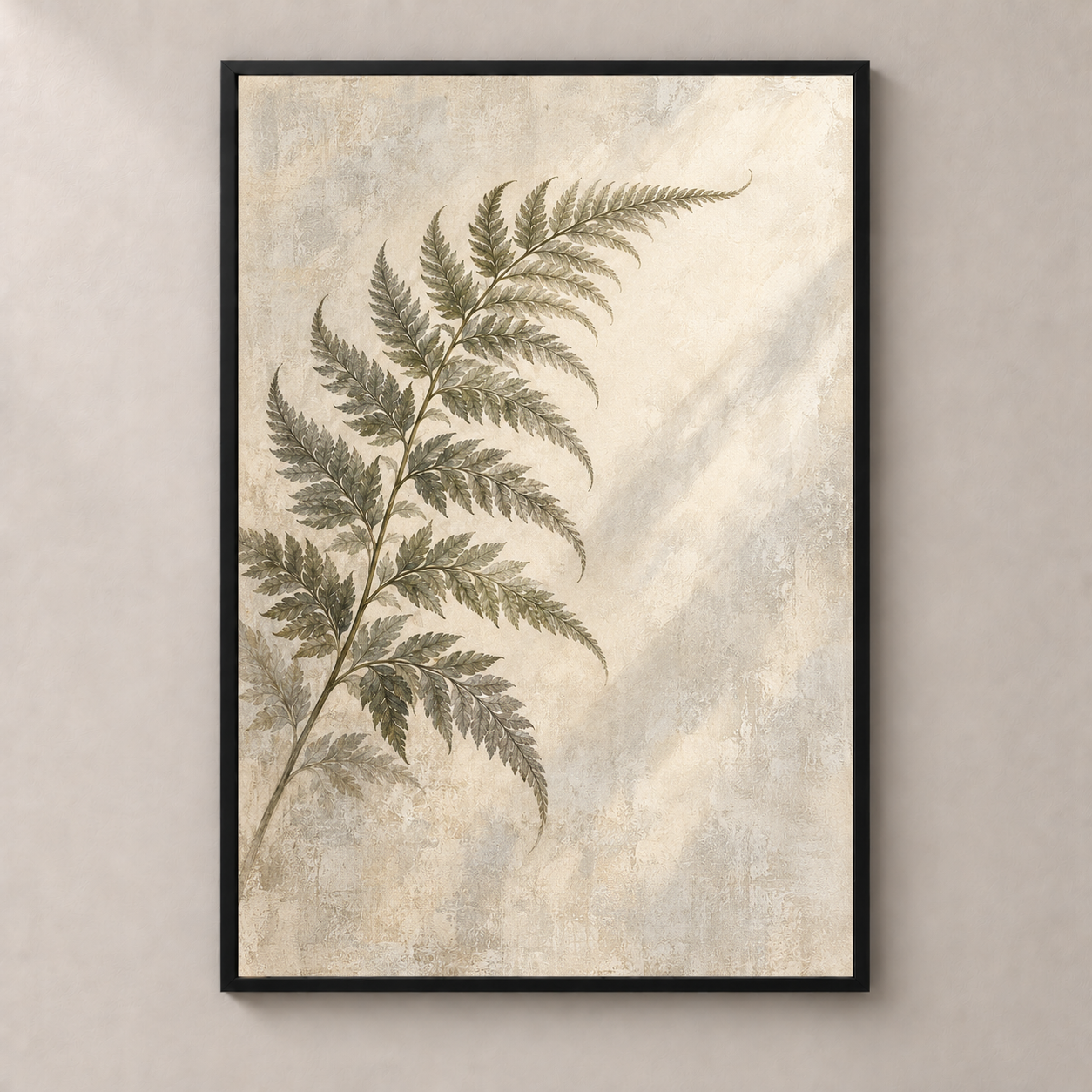 Fern Written in Light — thin framed poster front view