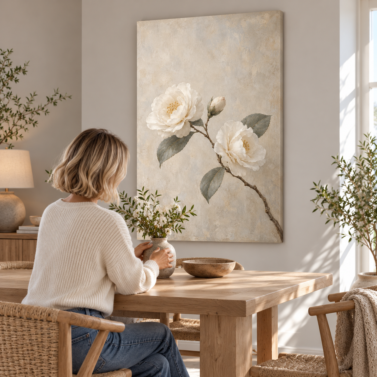 Camellia in Pale Morning — canvas UGC