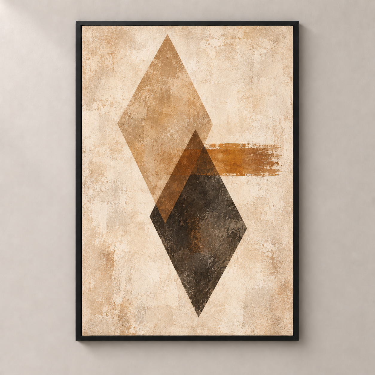 Diamond Stillness — thin framed poster front view