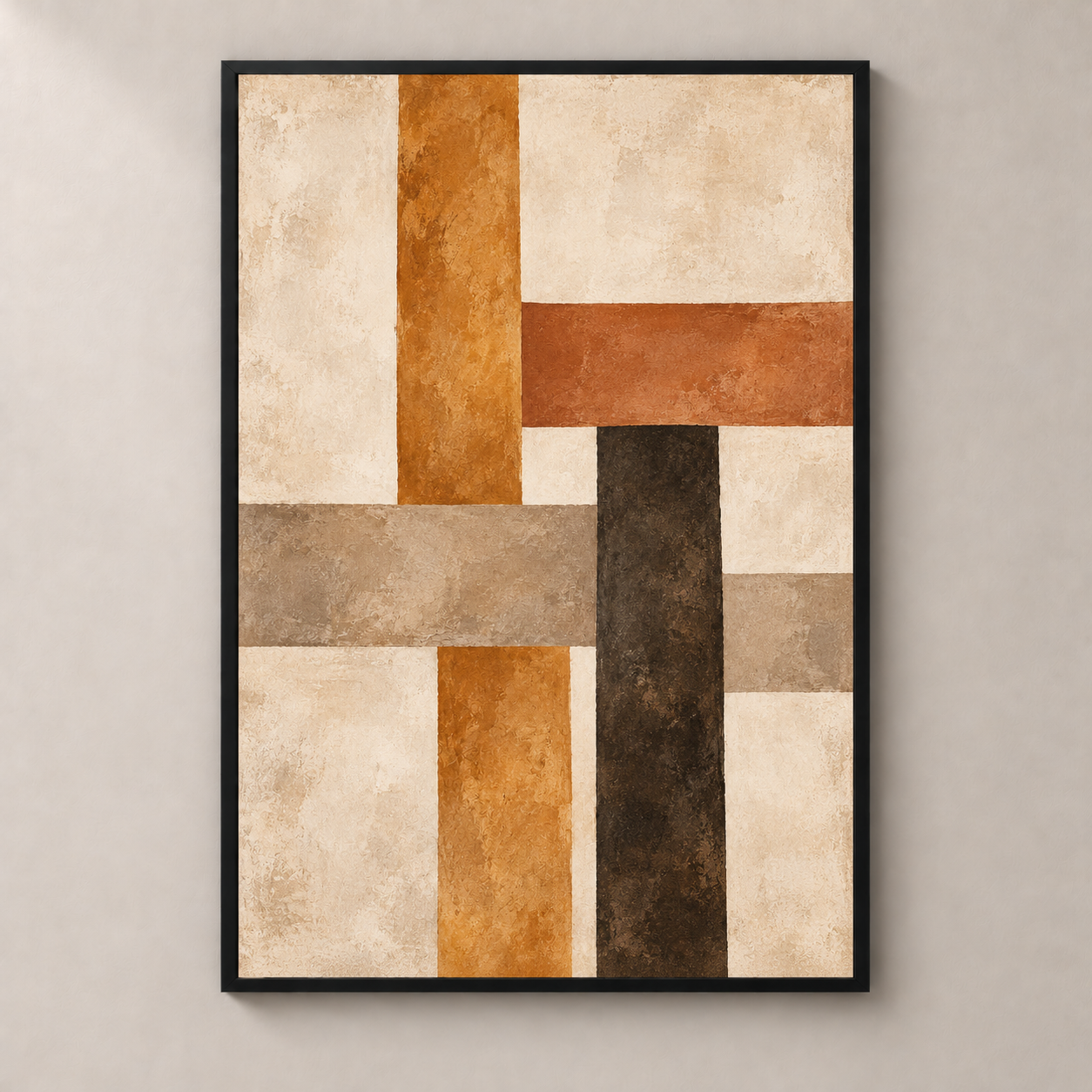 Woven Earth — thin framed poster front view