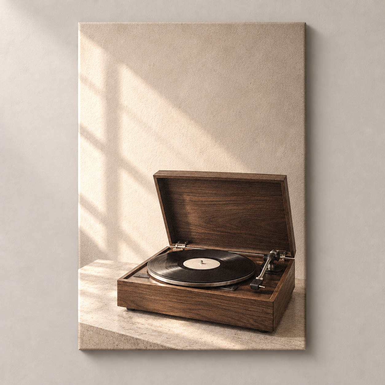 When Records Waited — frameless canvas front view