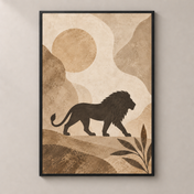 Lion in Soft Earth — poster standalone mockup