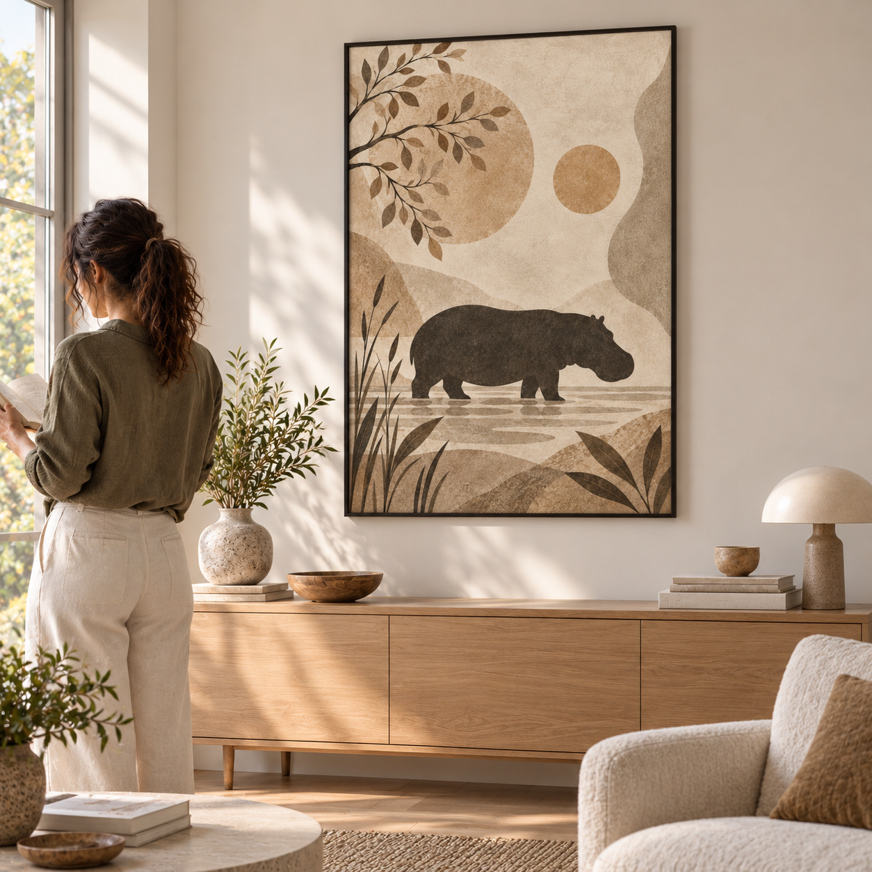 Hippo in Still Waters — poster ugc mockup
