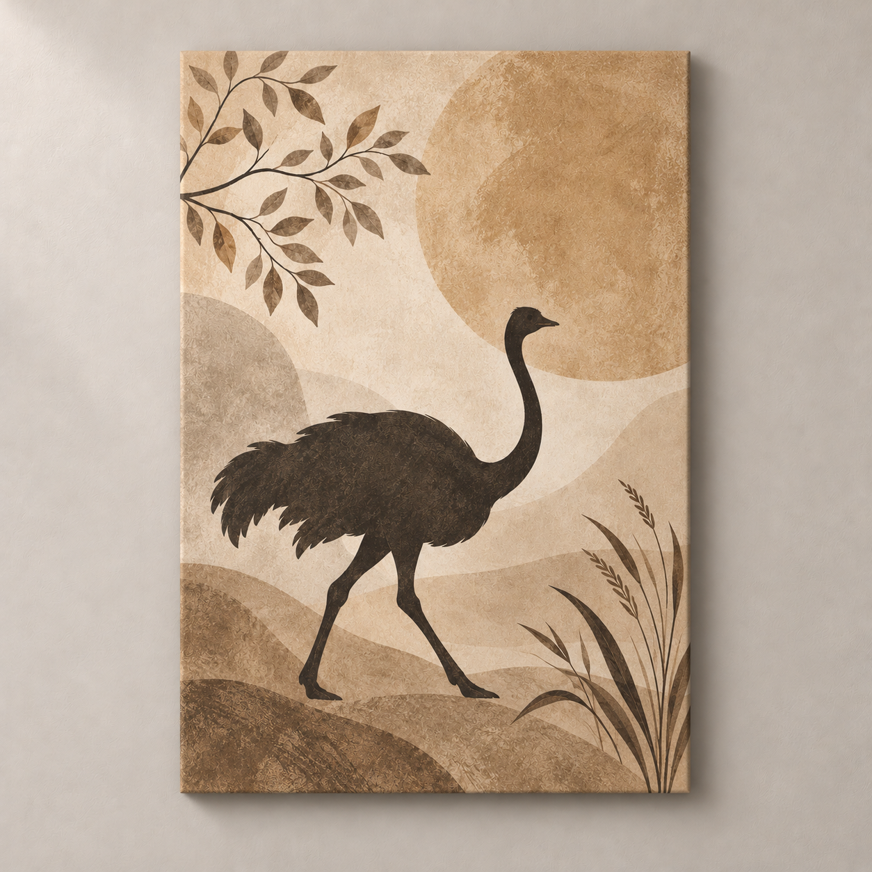 Ostrich in the Pale Light — canvas standalone mockup