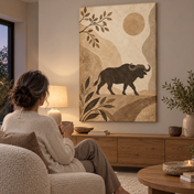 Buffalo Beneath the Still Sky — canvas ugc mockup