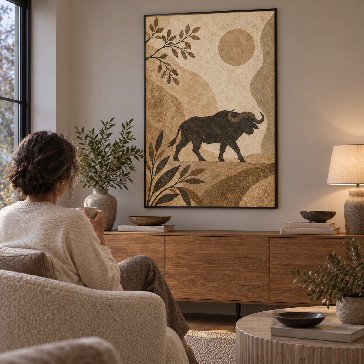 Buffalo Beneath the Still Sky — poster ugc mockup