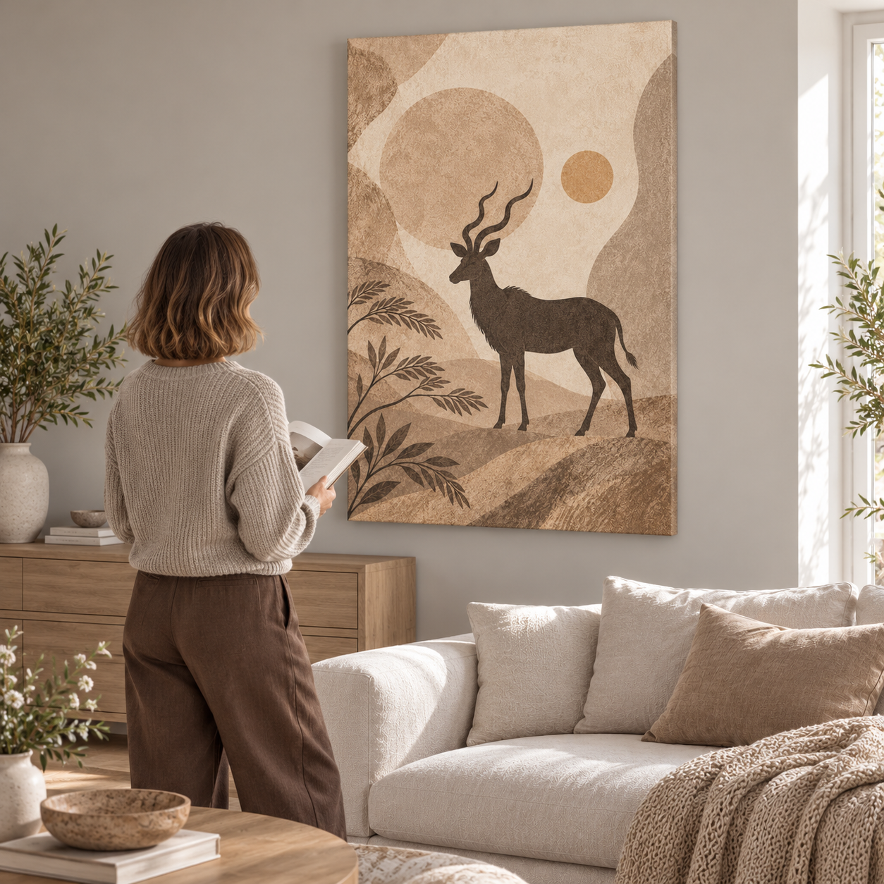 Kudu in the Evening Hush — canvas ugc mockup