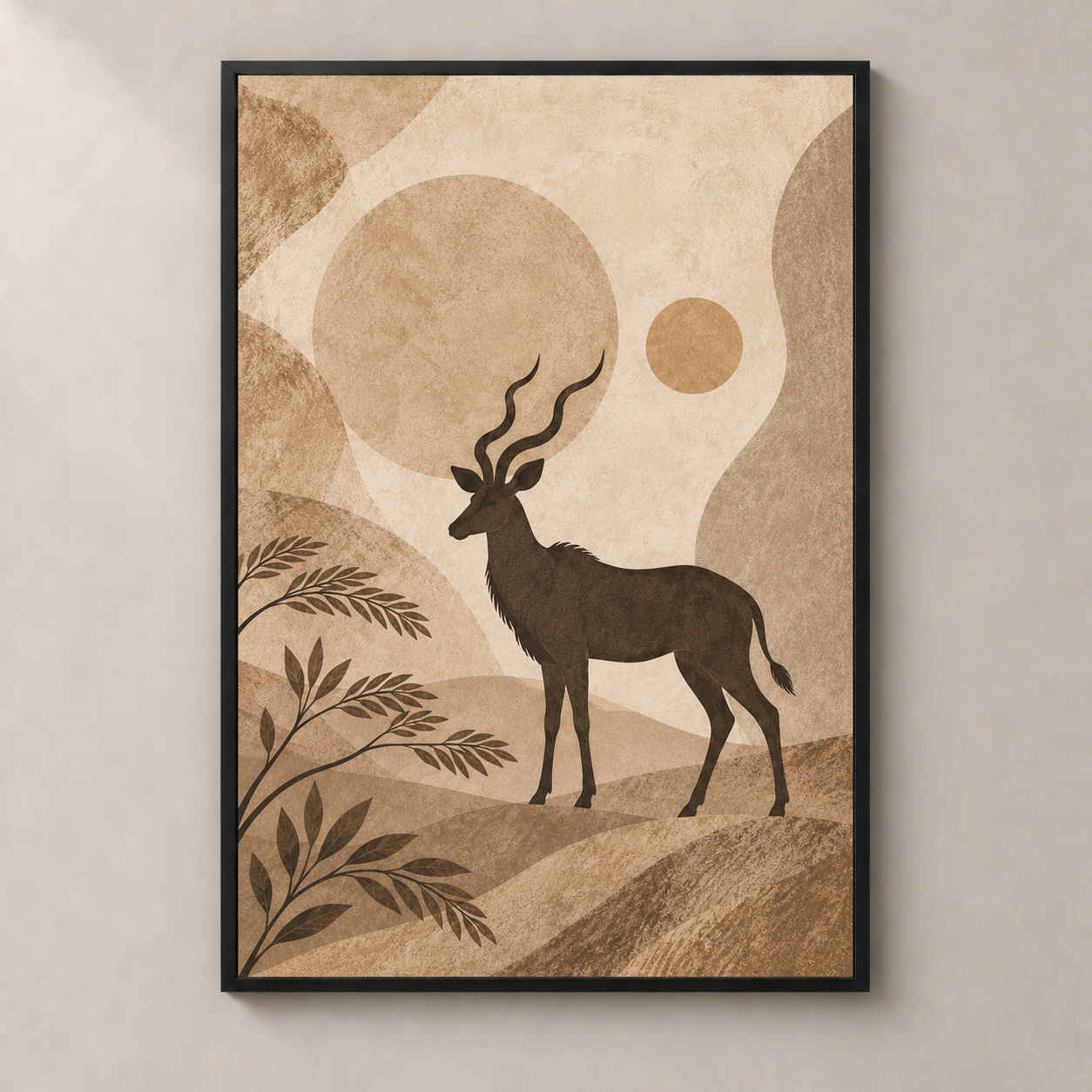 Kudu in the Evening Hush — poster standalone mockup