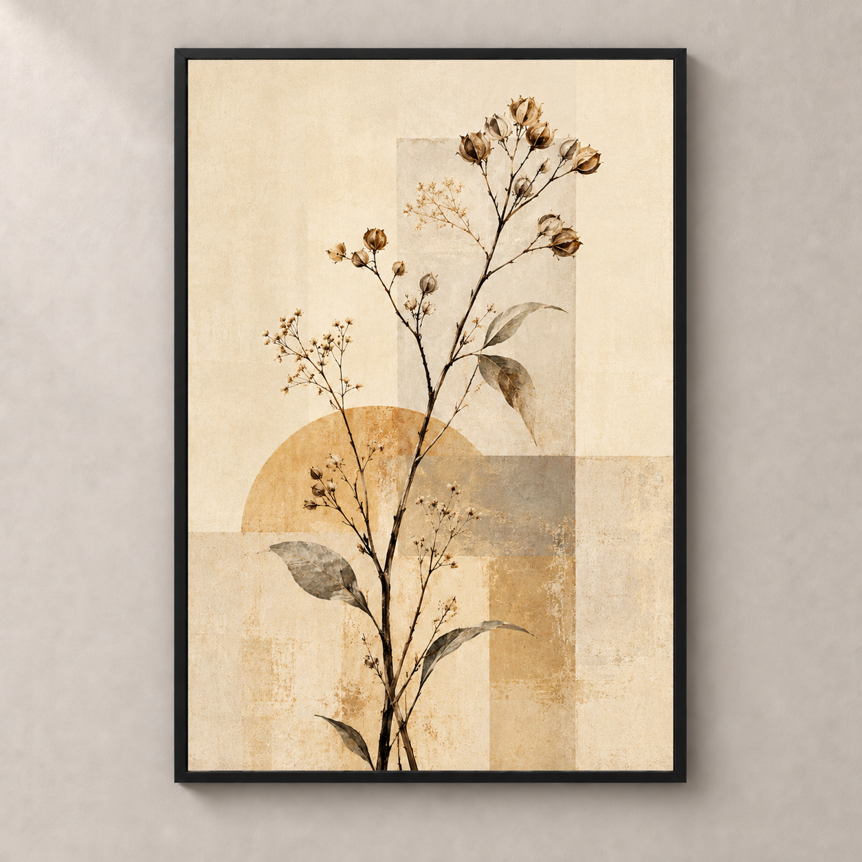 Ivory Blooms on Ochre - Poster standalone