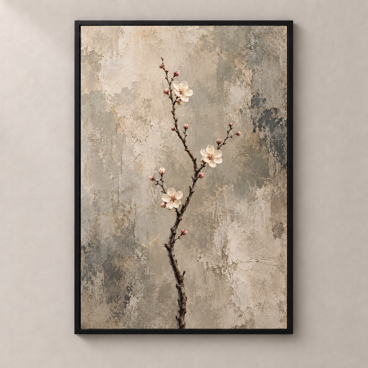 Plum Blossom on Stone No.2 - Poster