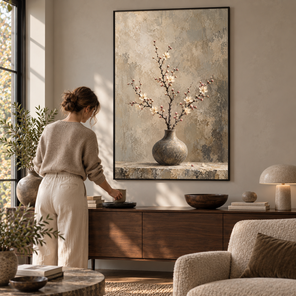 Plum Blossom on Stone No.3 - Poster