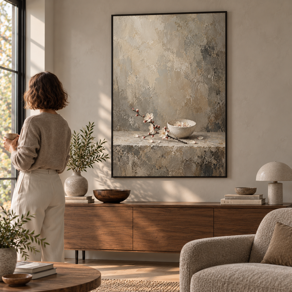 Plum Blossom on Stone No.4 - Poster