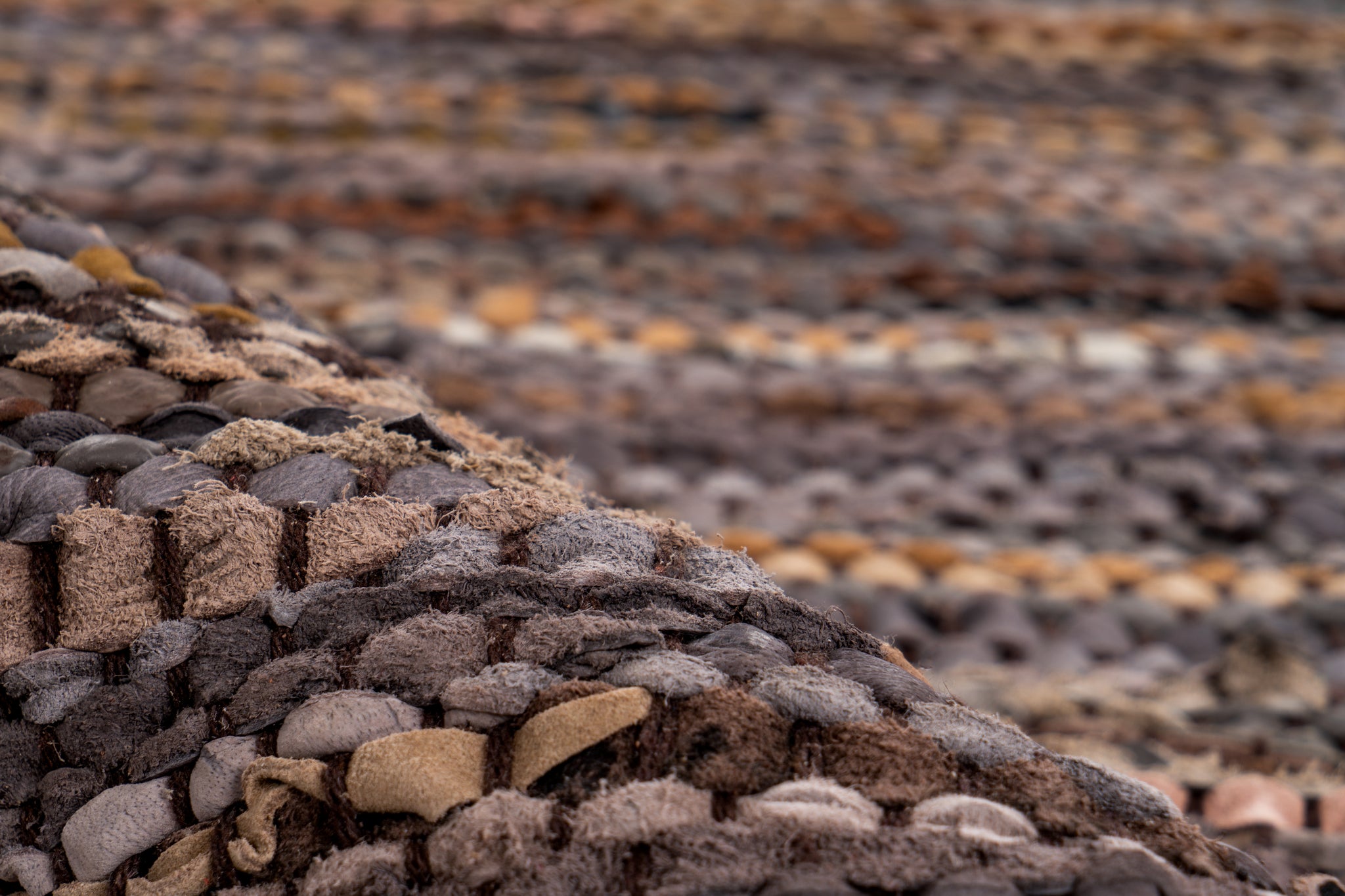 Elara handcrafted leather rug