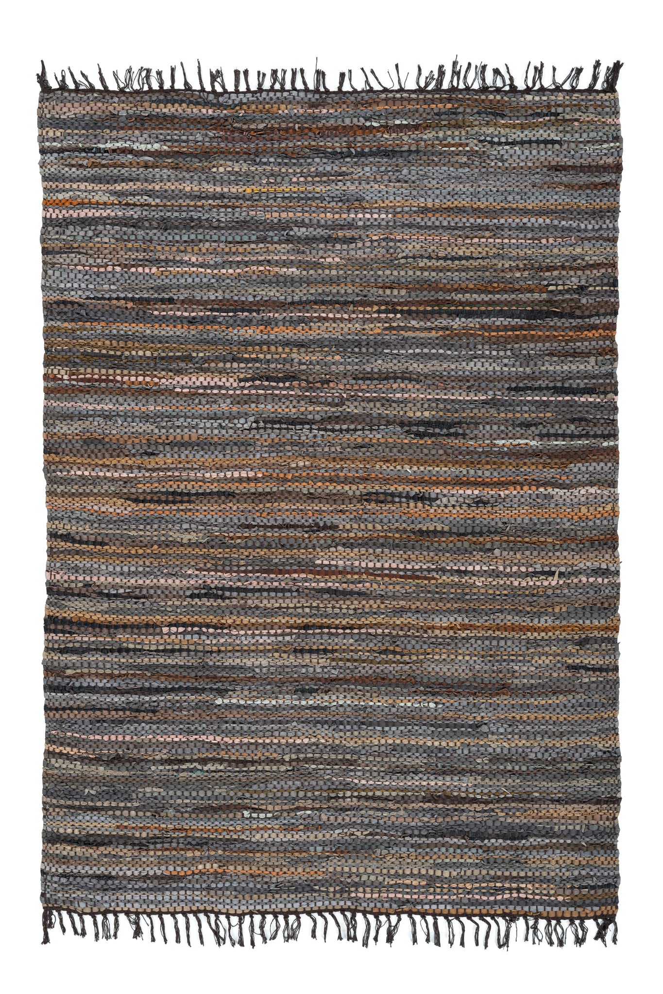 Elara handcrafted leather rug