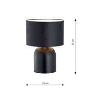 Elira black white steel table lamp