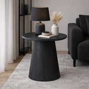 Mirel round side table – dark brown wood look