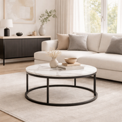 Nerra round white coffee table