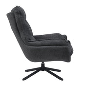 Lunara dark grey bouclé swivel armchair