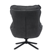 Lunara dark grey bouclé swivel armchair