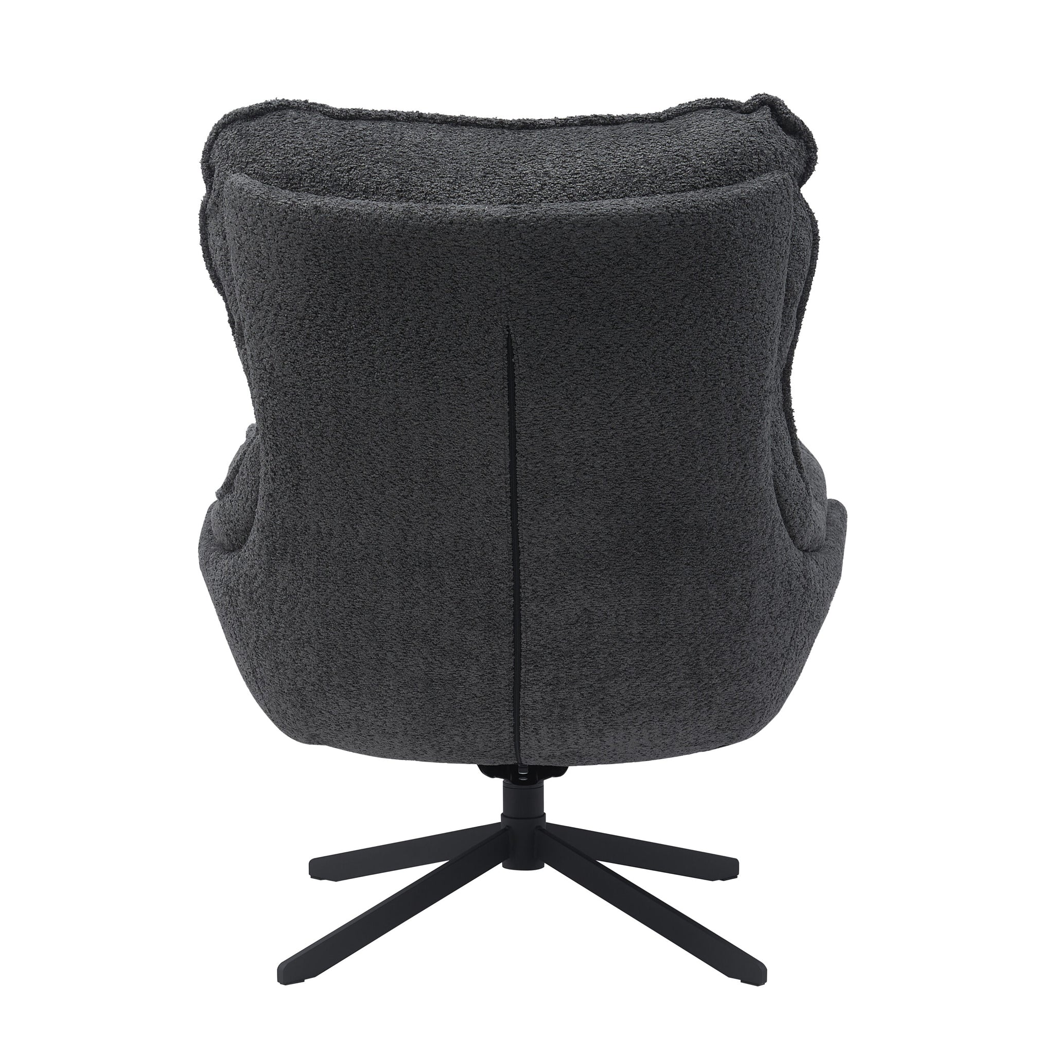 Lunara dark grey bouclé swivel armchair